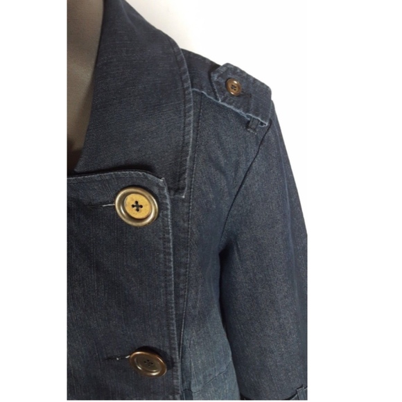 Denim Jean Jacket w Double Breasted Buttons - Picture 4 of 8